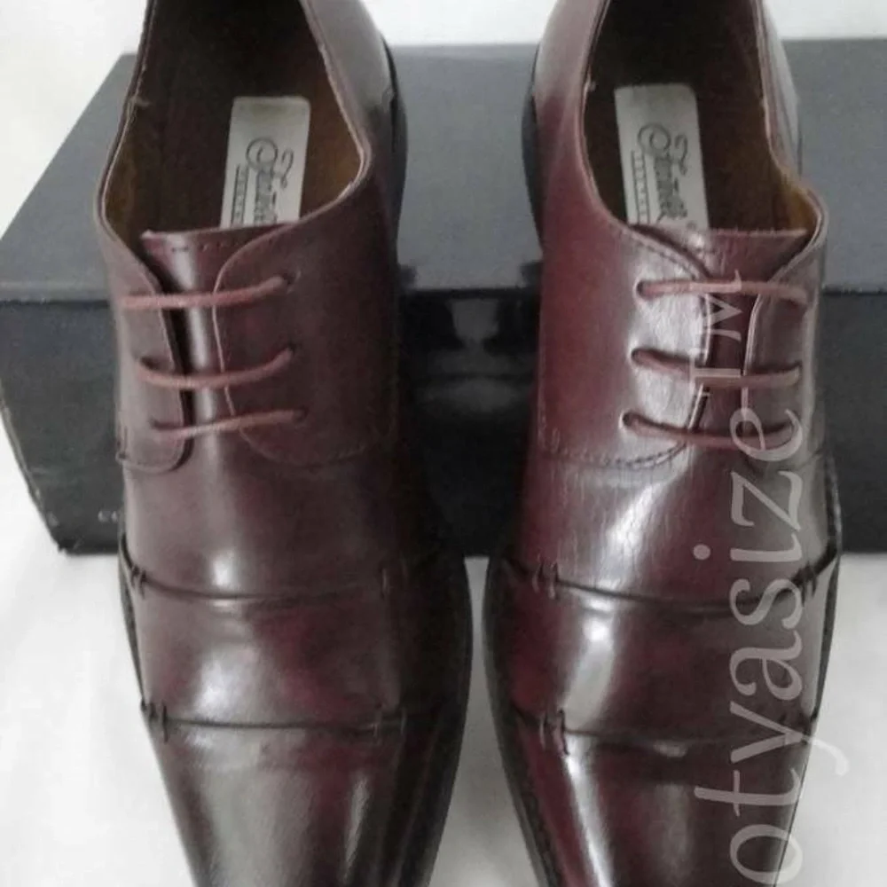 FRATELLI 9082 BURGUNDY LEATHER‎ DRESS OXFORD SIZE 8